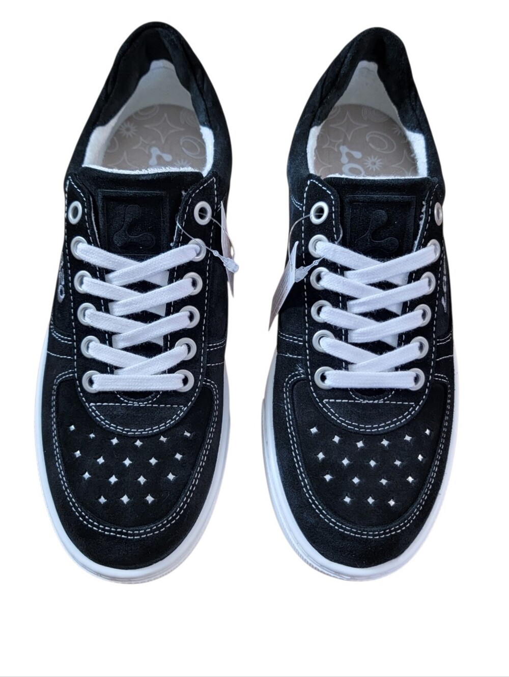 Lazo Unisex Eco-Suede Lace-Up Sneakers in Obsidian Black